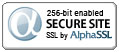 256-bit enabled SECURE SITE SSL by AlphaSSL